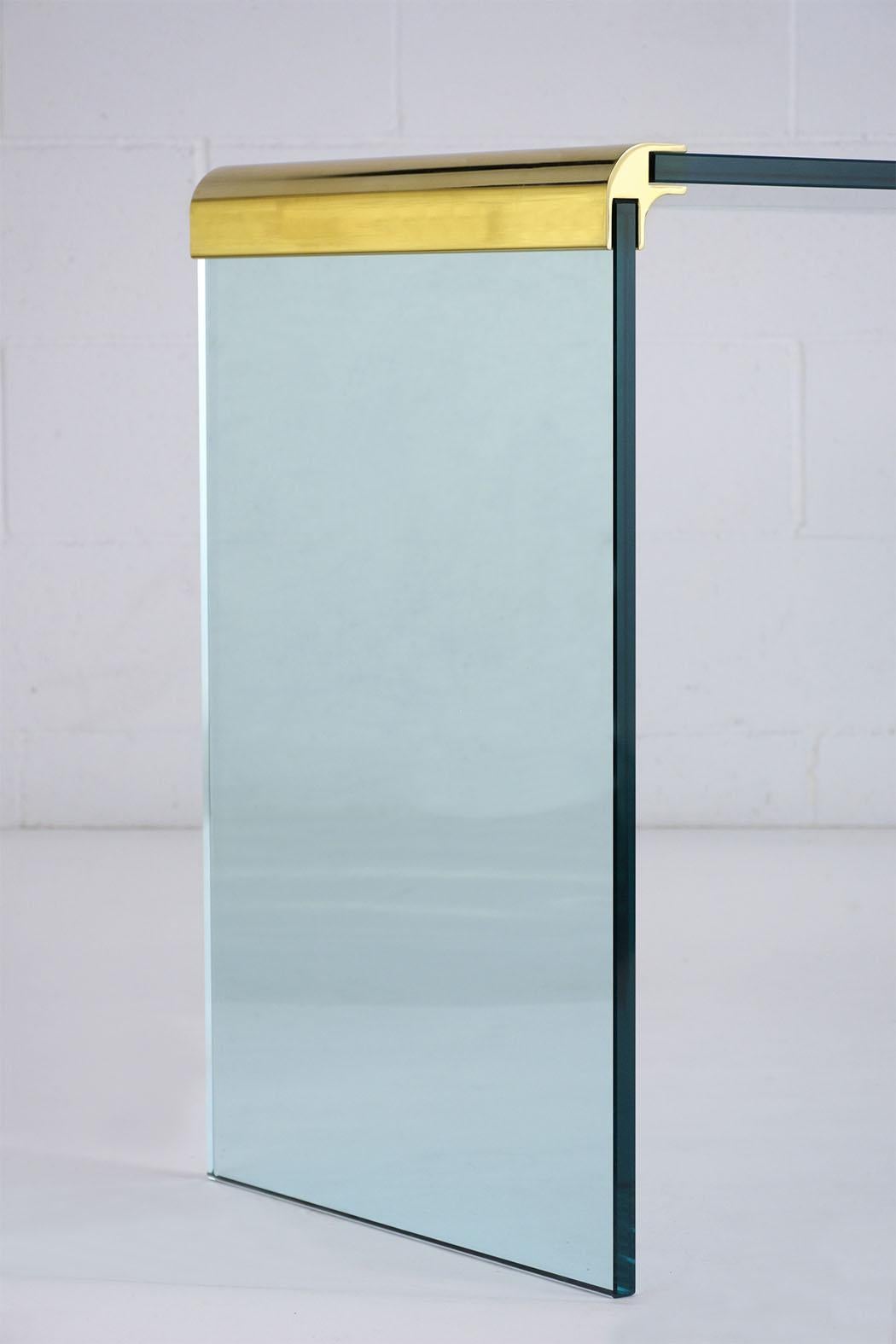 Modern Chrome and Glass Console Table (amerikanisch)