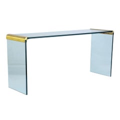 Modern Chrome and Glass Console Table