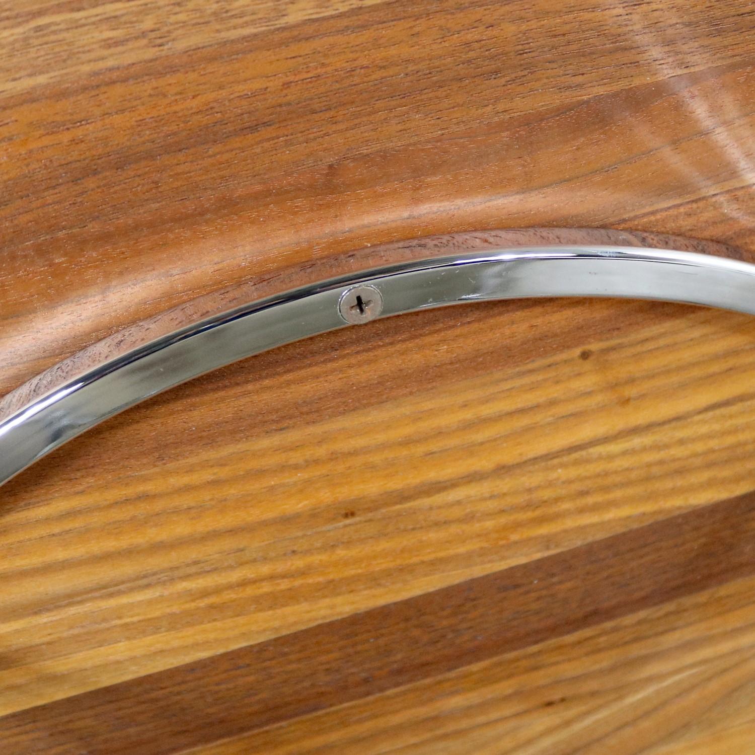 Modern Chrome and Walnut Round Side Table Attributed to Milo Baughman 5