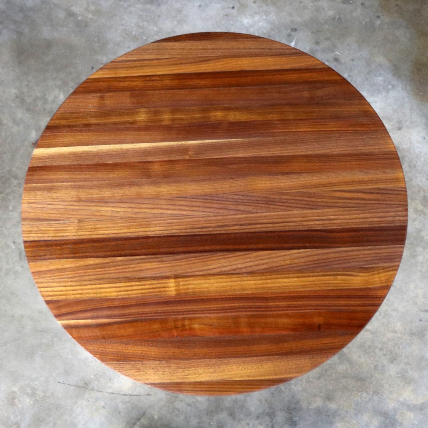 Modern Chrome and Walnut Round Side Table Attributed to Milo Baughman 3