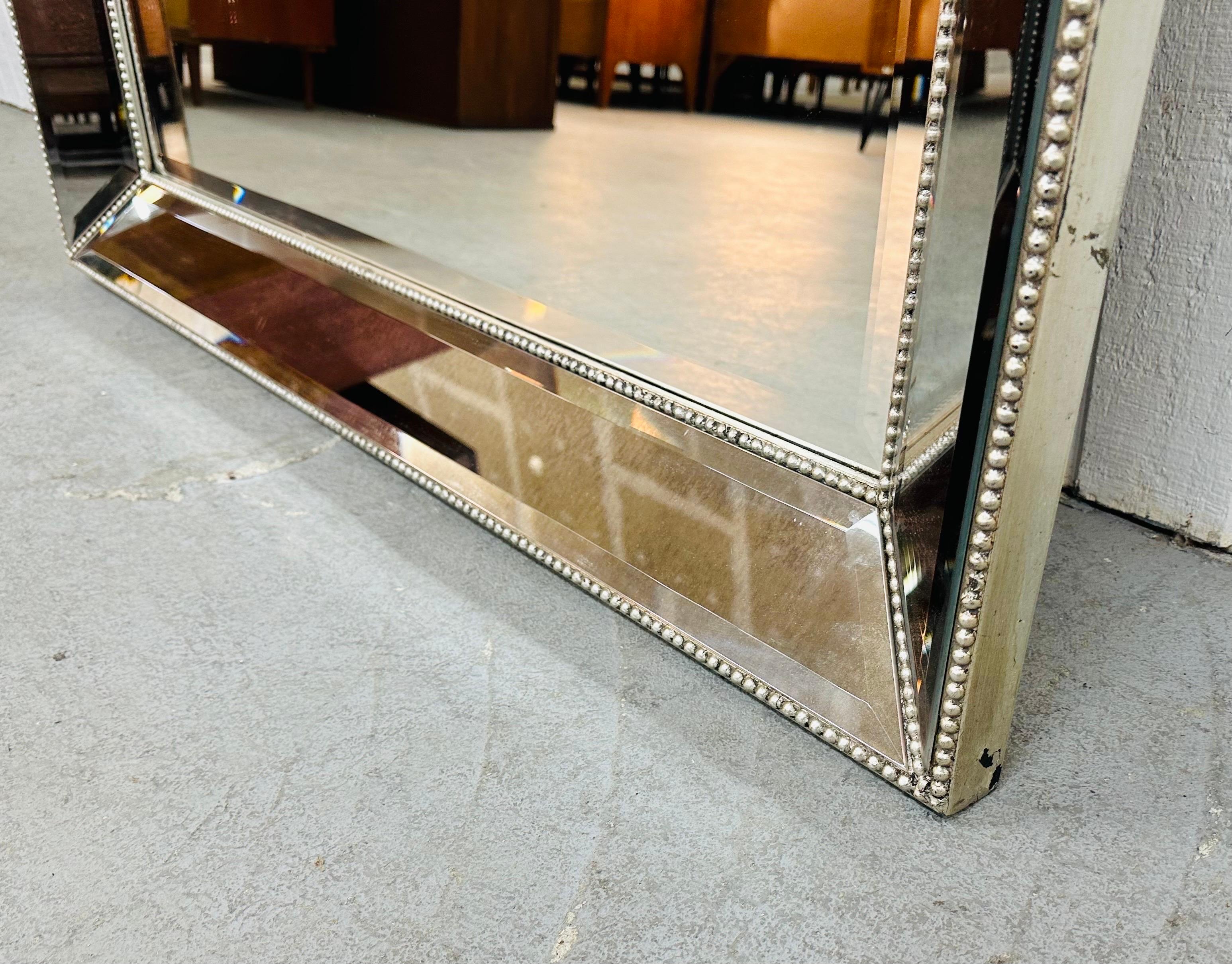 Contemporary Modern Chrome Beveled Glass Floor Mirror