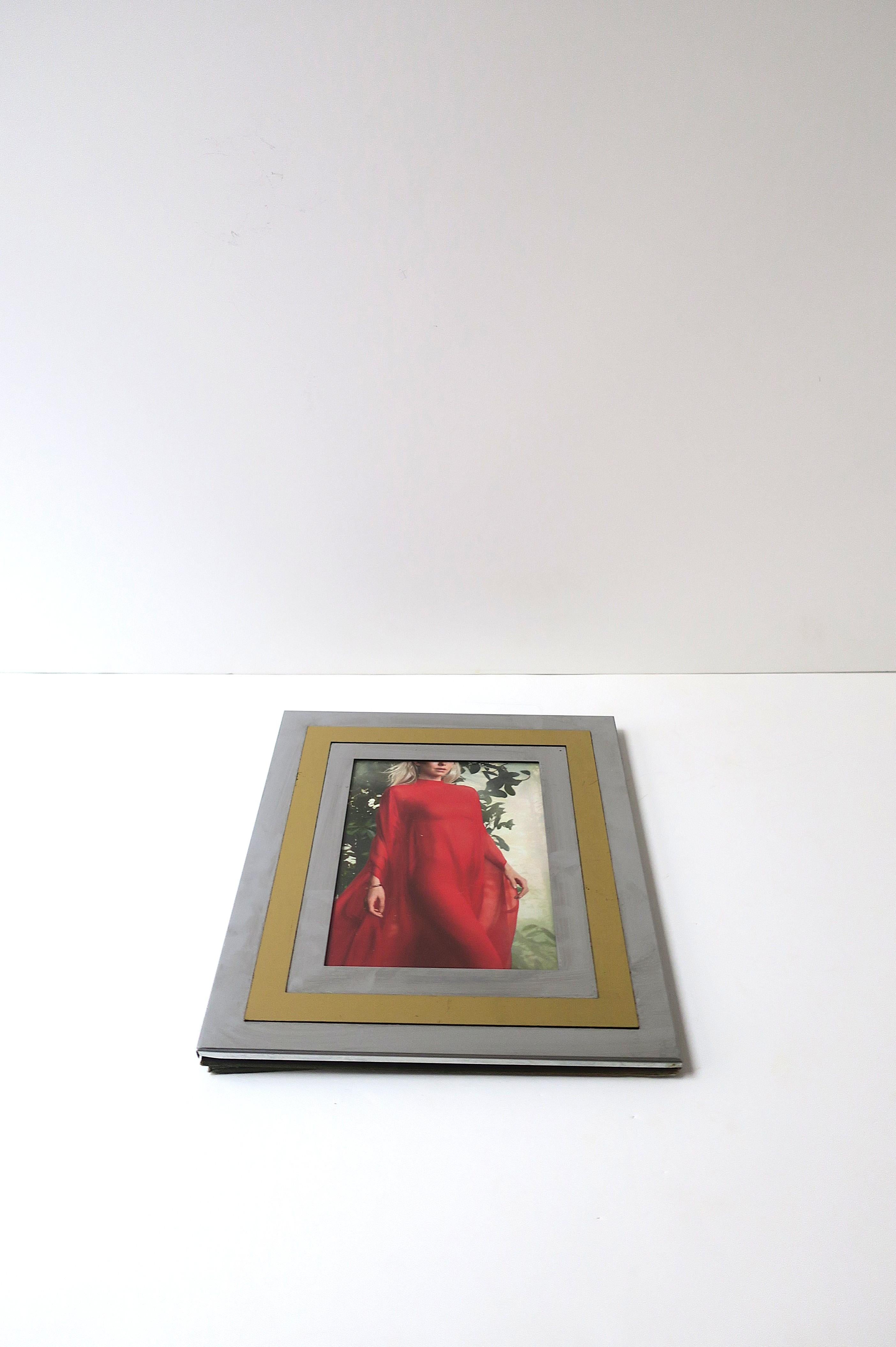 Modern Chrome Brass Picture Frame, circa 1970s For Sale 2