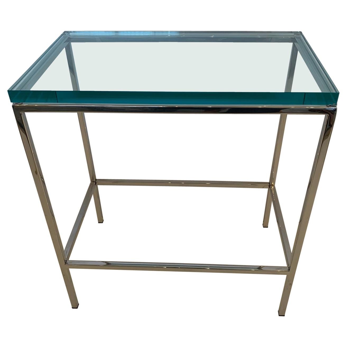 Modern Chrome End or Martini Table For Sale