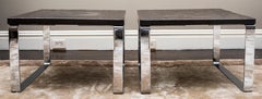 Moderne Chrom-Beistelltische mit Steinplatten