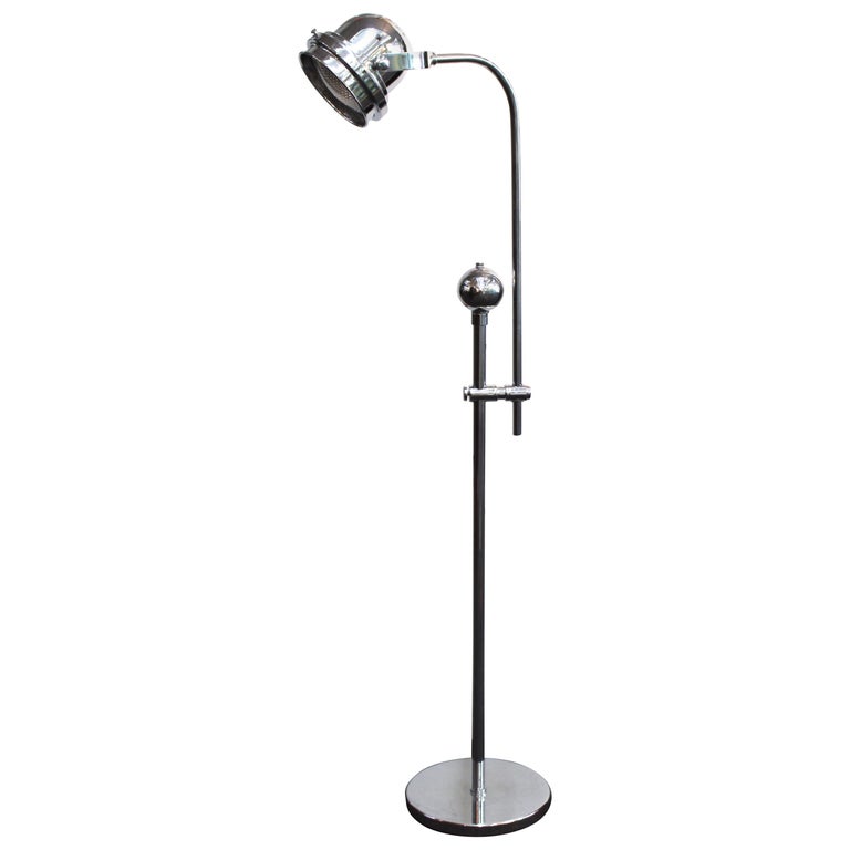 Modern Chrome Floor Lamp With Adjustable Height
