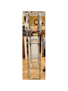 Modern Chrome & Glass Arched Etagere Display Shelving Unit, Mid-20th Century