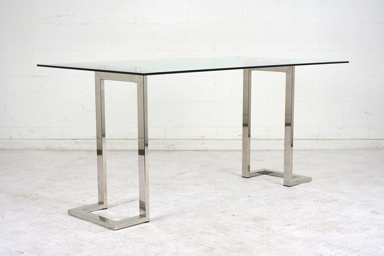 chrome and glass dining table