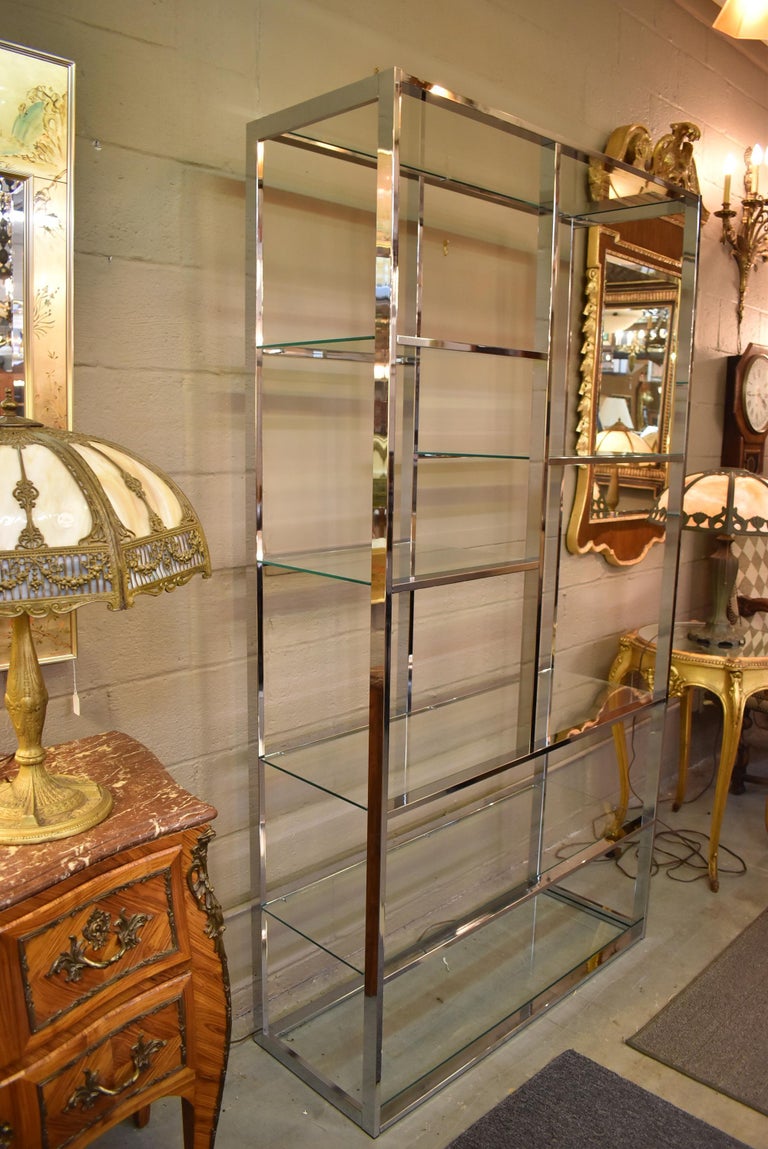 Modern Chrome and Glass Seven Shelf Étagère For Sale at 1stDibs ...