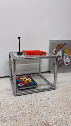 Modern Chrome Glass Side Table End Table