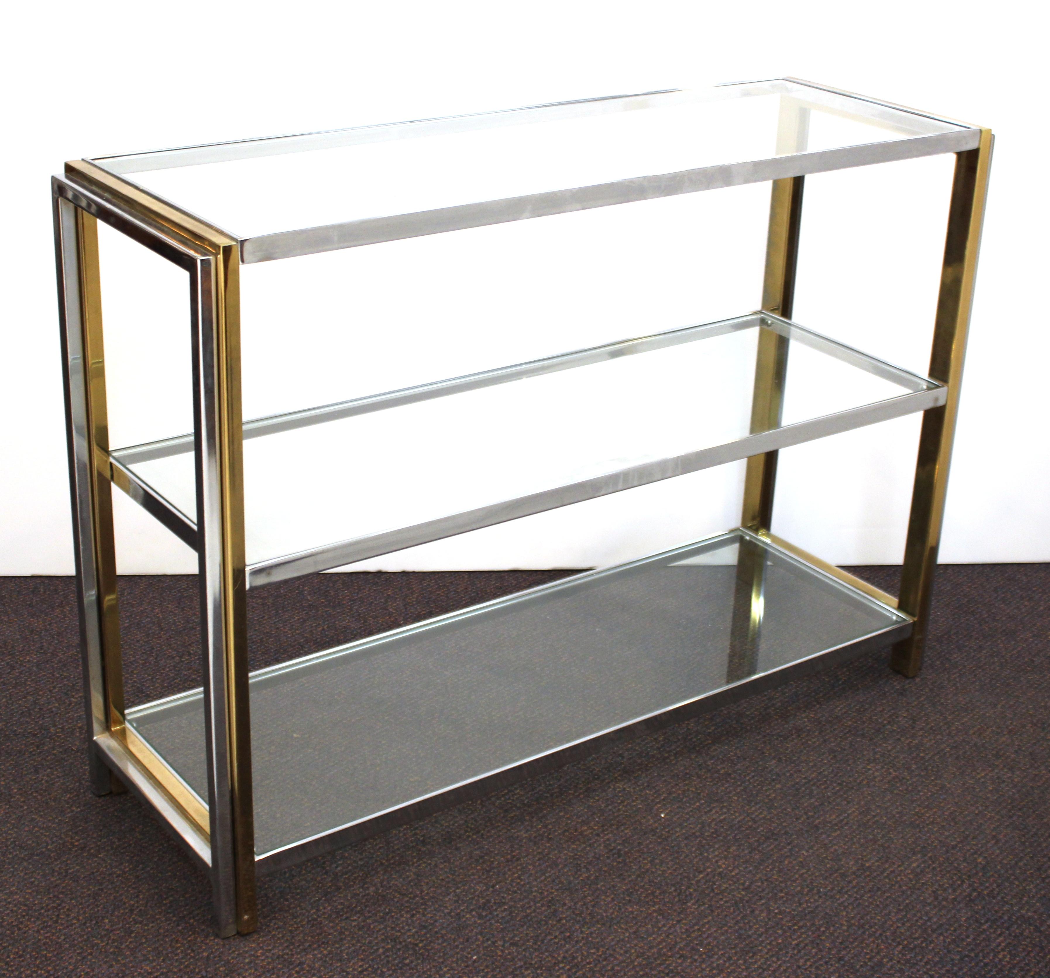 chrome and glass sideboard