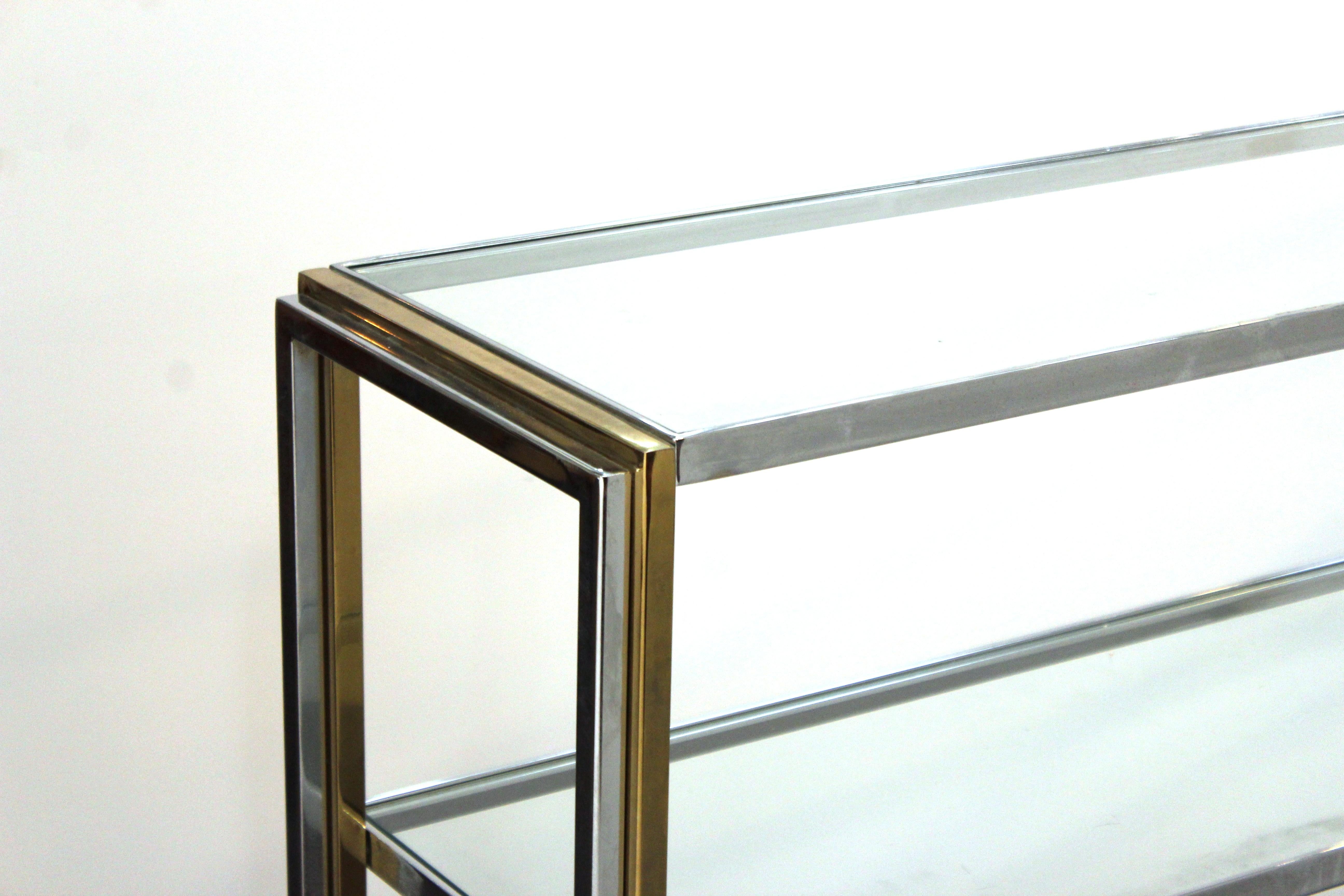 glass and chrome sideboard