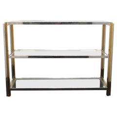 Modern Chrome Sideboard with Glass Shelves