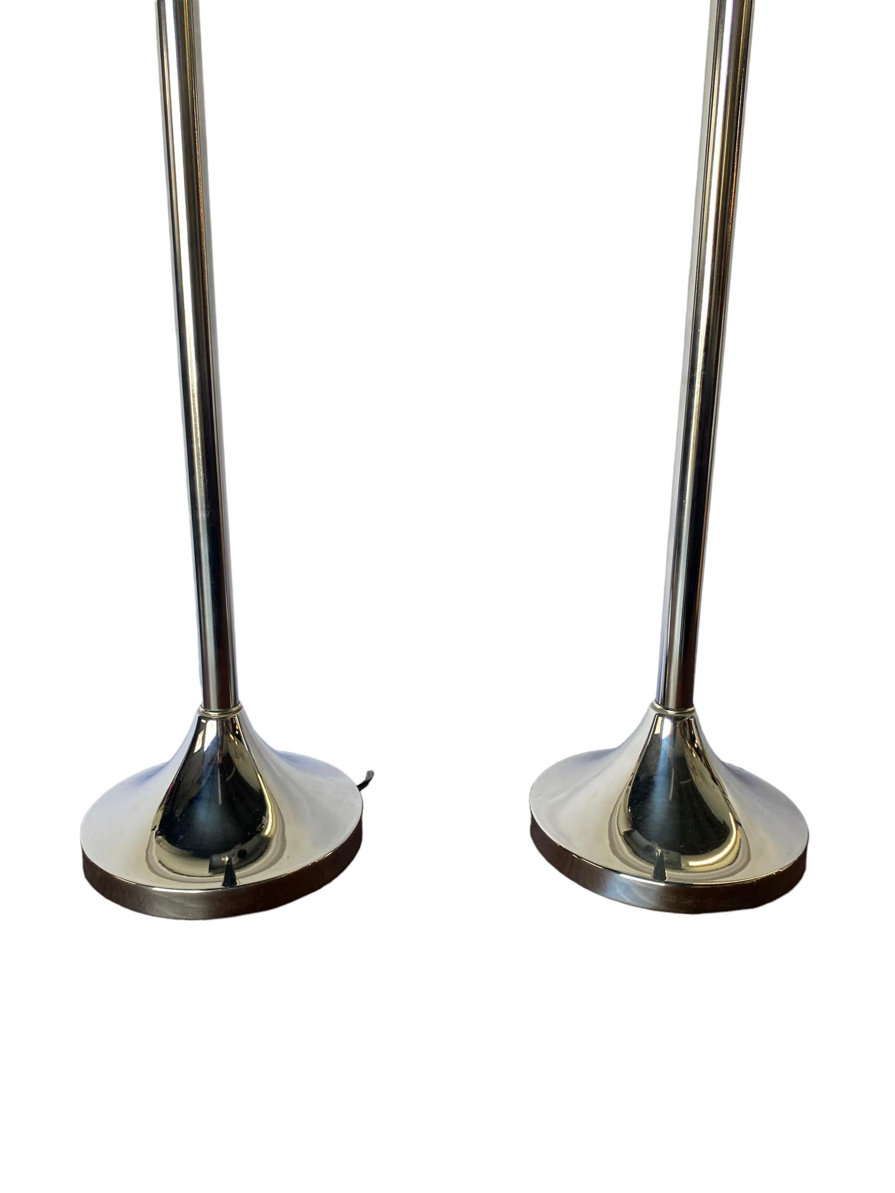 Modern Chrome Table Lamps In Good Condition In Brooklyn, NY