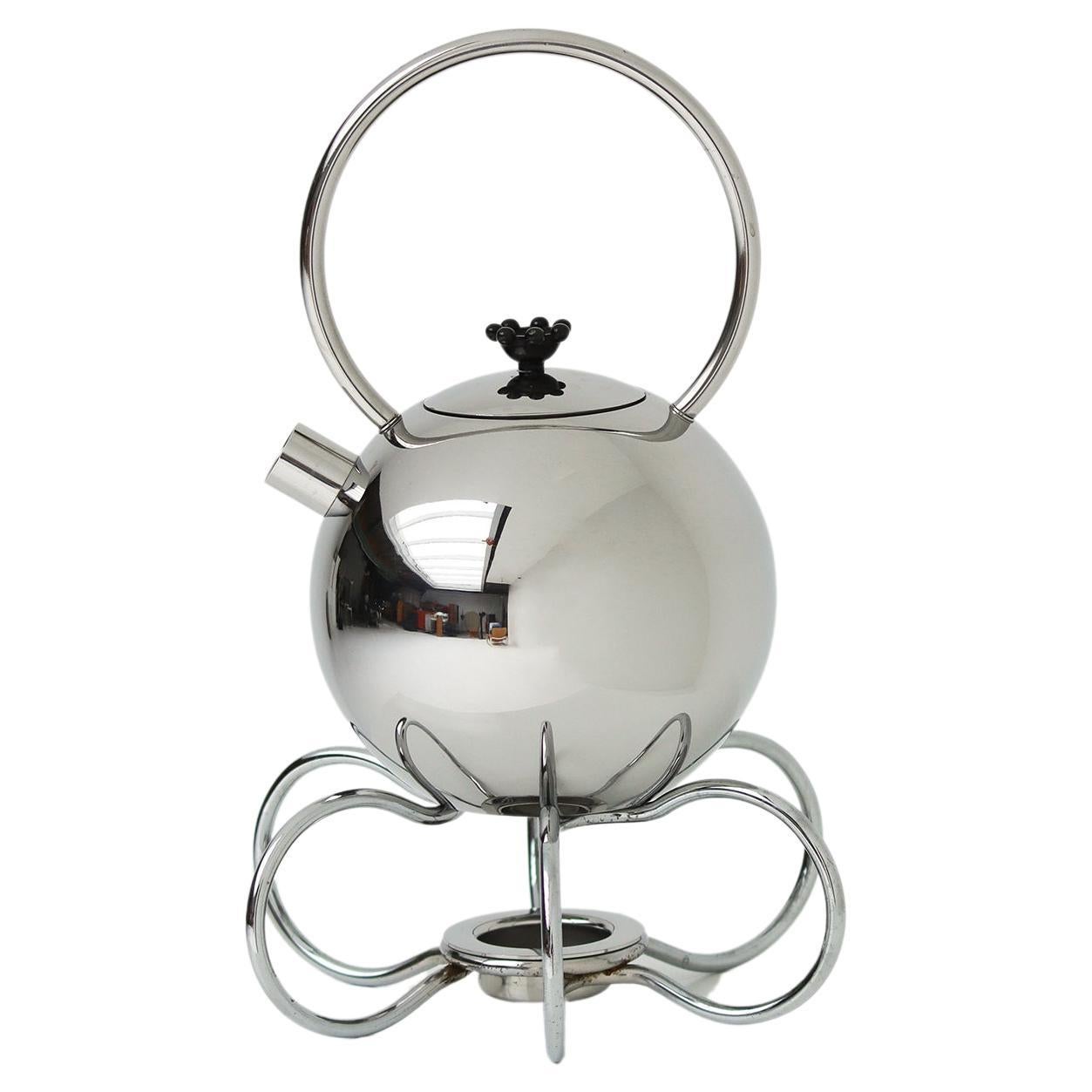 Midcentury modern chrome Teapot from the King Series of Wmf by Matteo Thun 1989 For Sale