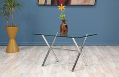 Modern Chrome “X” Base Side Table