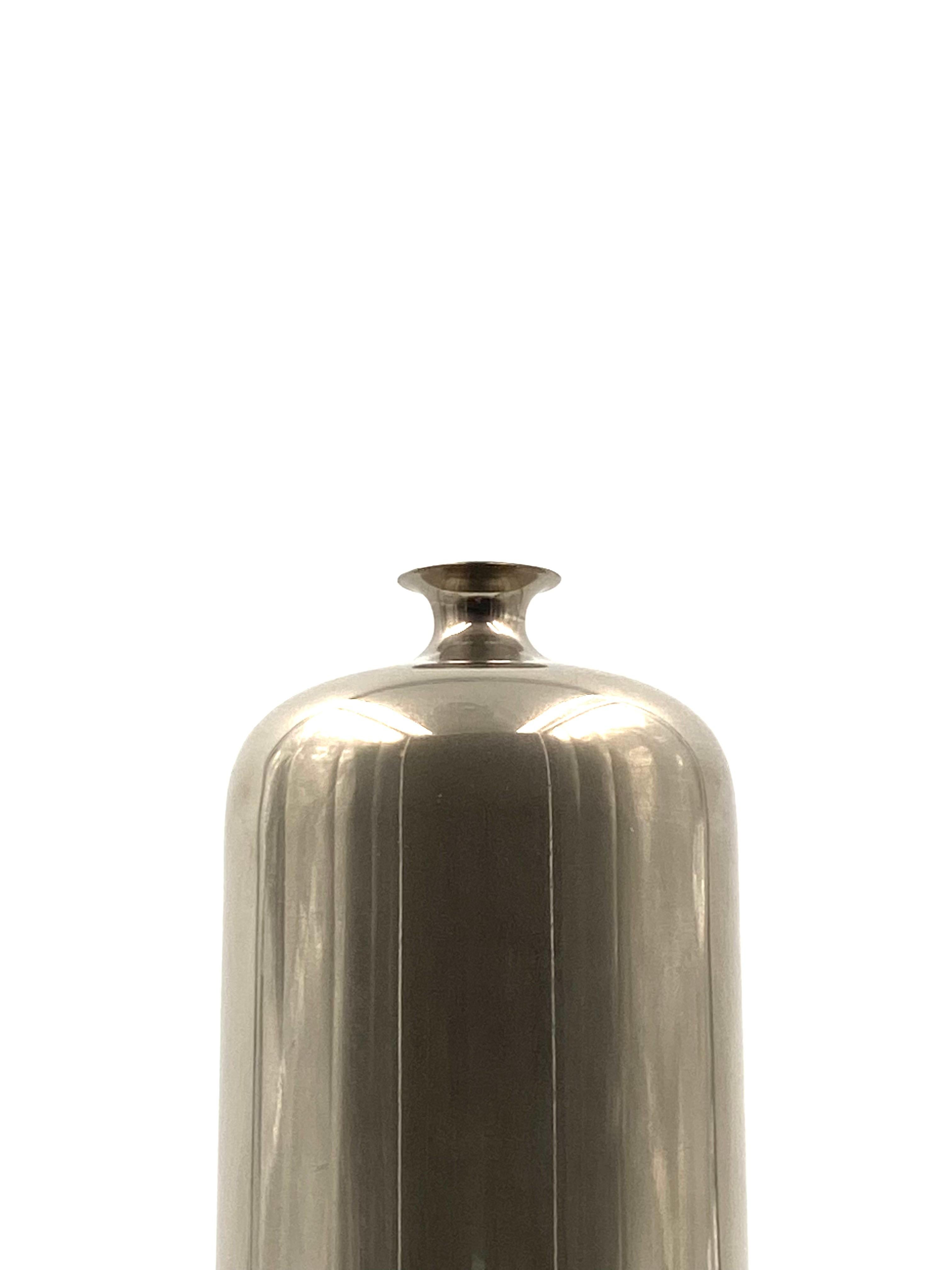 Modern Chromed Vase, Italy, circa 1980 In Fair Condition For Sale In Firenze, IT