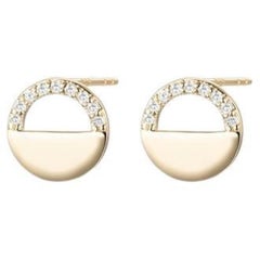Orecchini con diamanti Modern Circle in oro 14K (o 18k su richiesta)