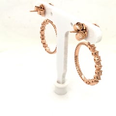 Modern Circle Motif Pair of Earrings Rose Gold Made in Italy