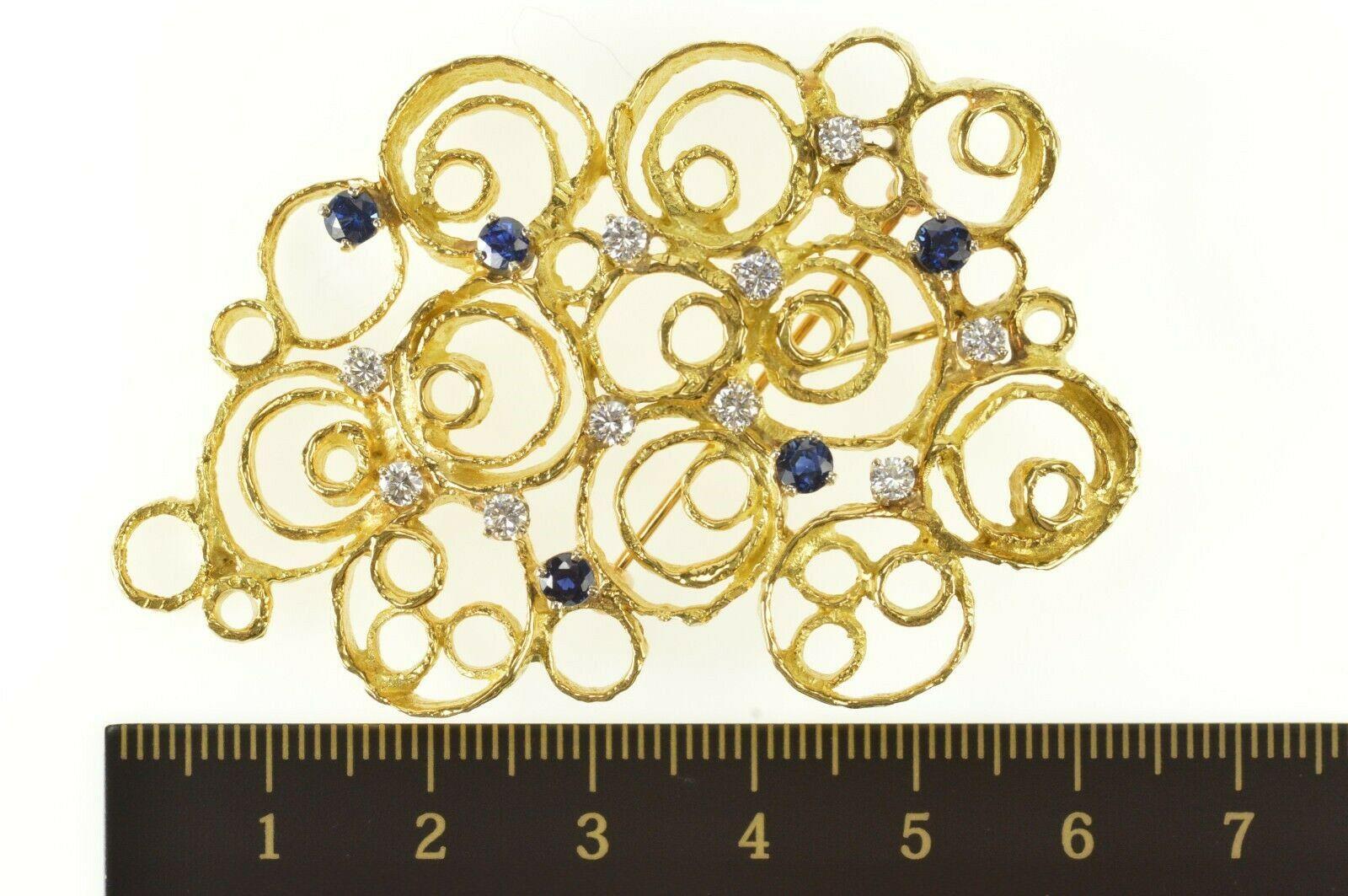 Women's Modern Circle Sapphire Diamond Pendant/Pin For Sale