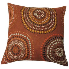 Modern "Circles" Linen Decorative Pillow