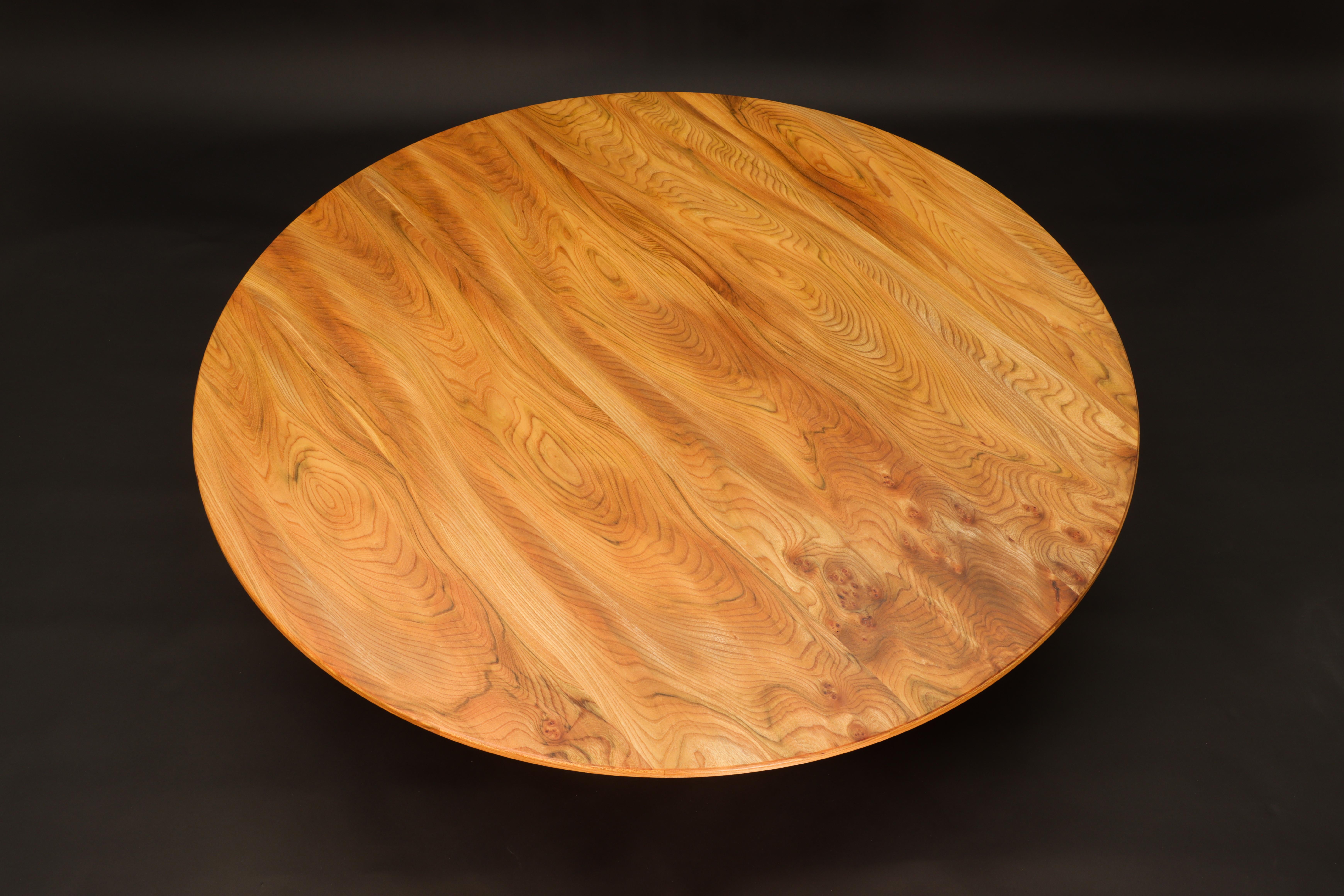 Contemporary Modern Circular English Elm Coffee Table By Sean Evelegh For Sale