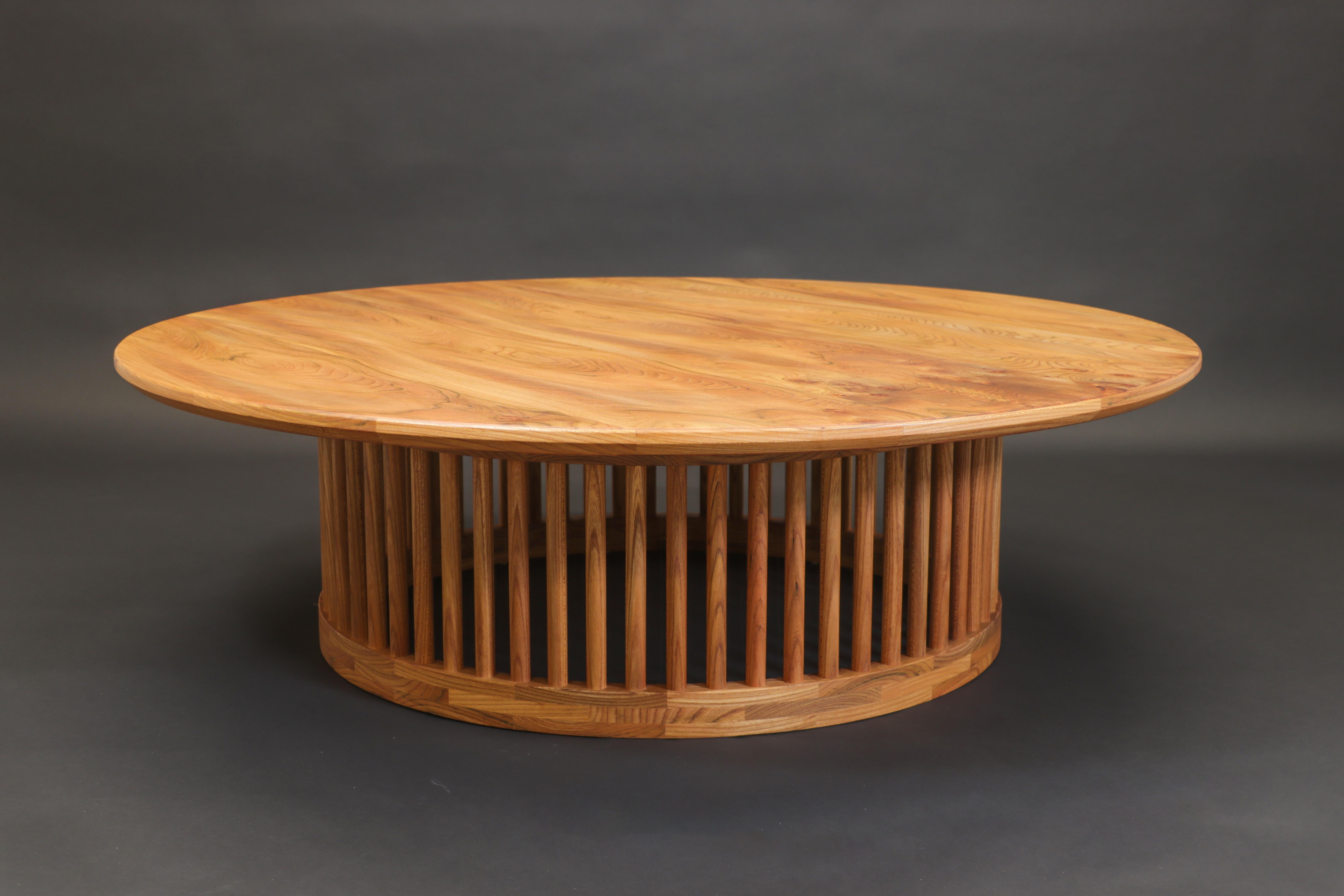 Modern Circular English Elm Coffee Table By Sean Evelegh For Sale 1