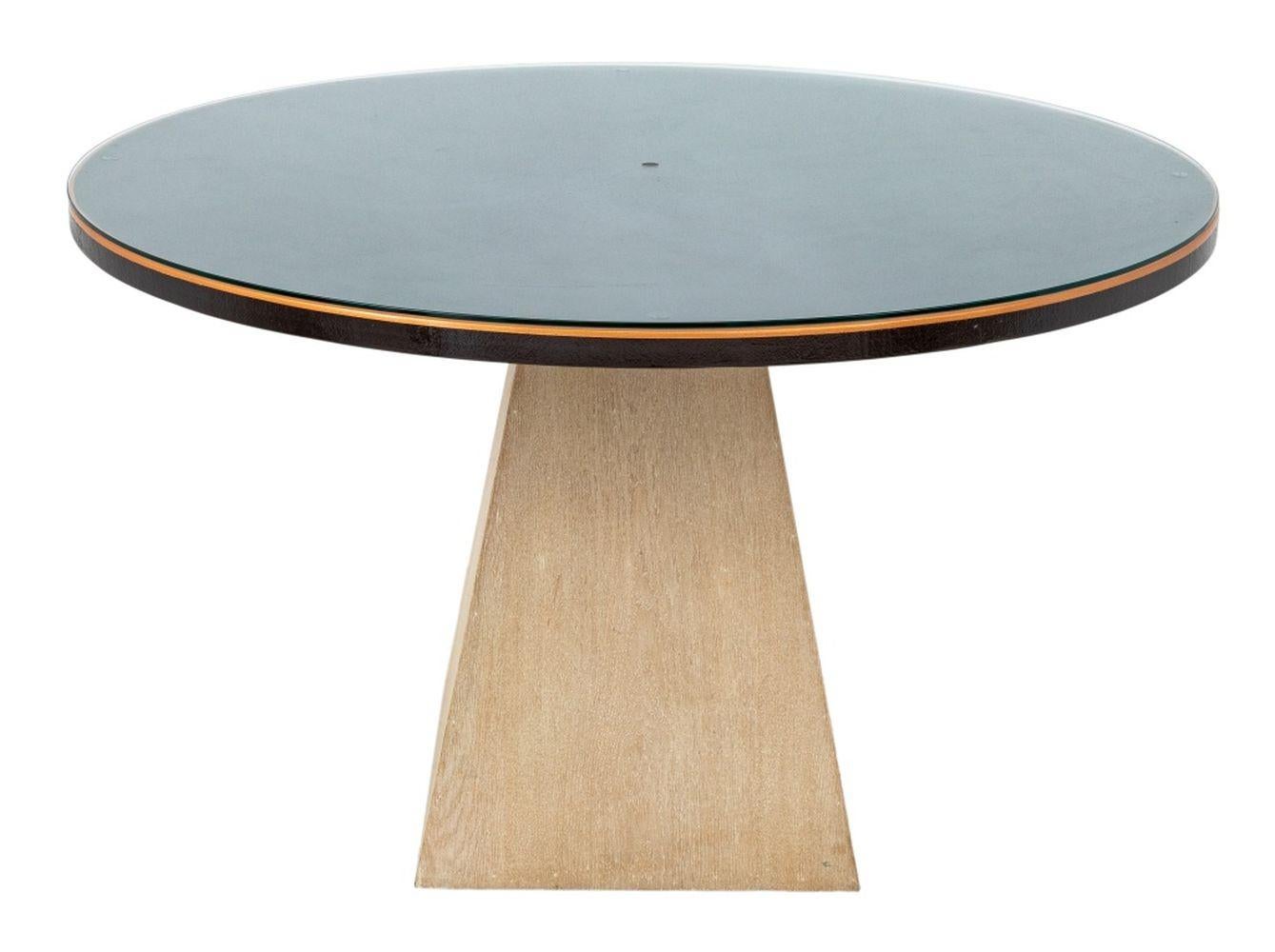 Modern Circular Glass Top Dining Table en venta 1