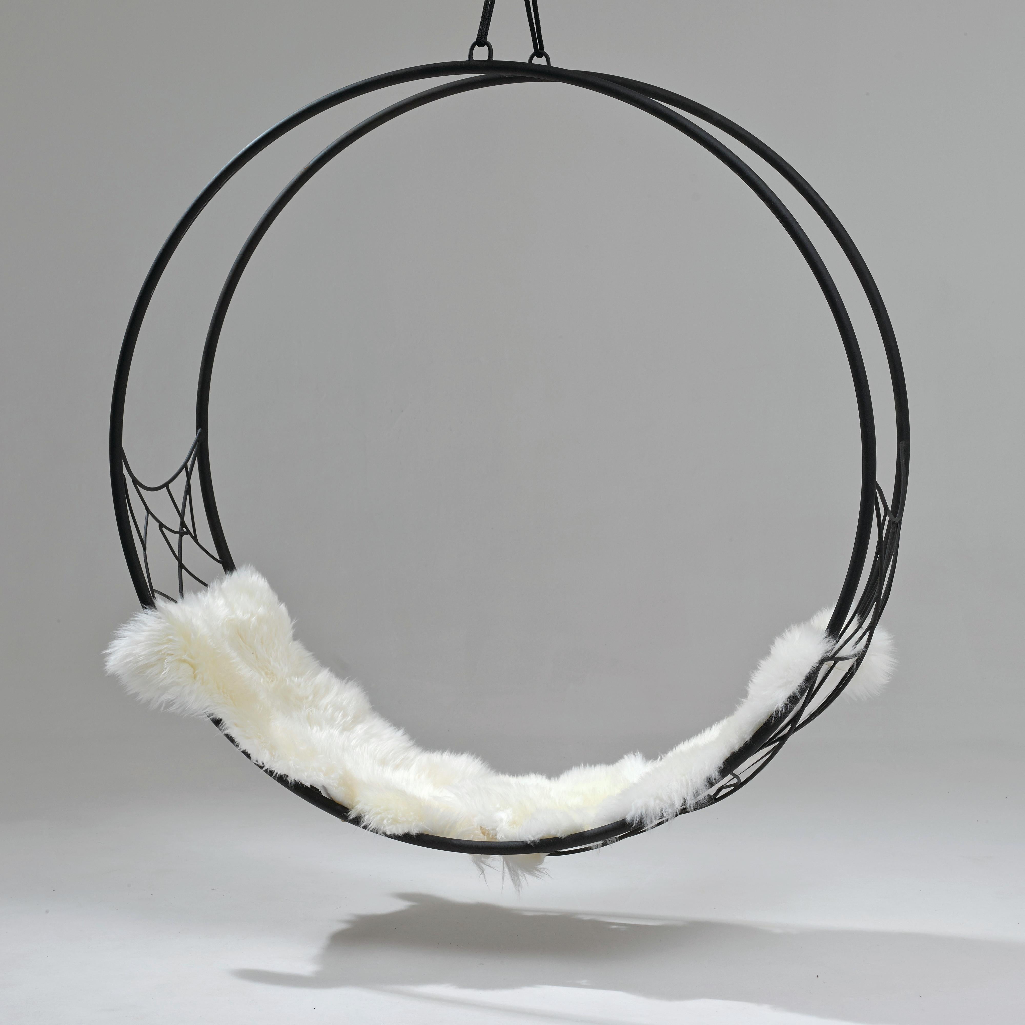 Galvanized Modern Circular Hanging Chair in Pieces for Economic Shipping For Sale