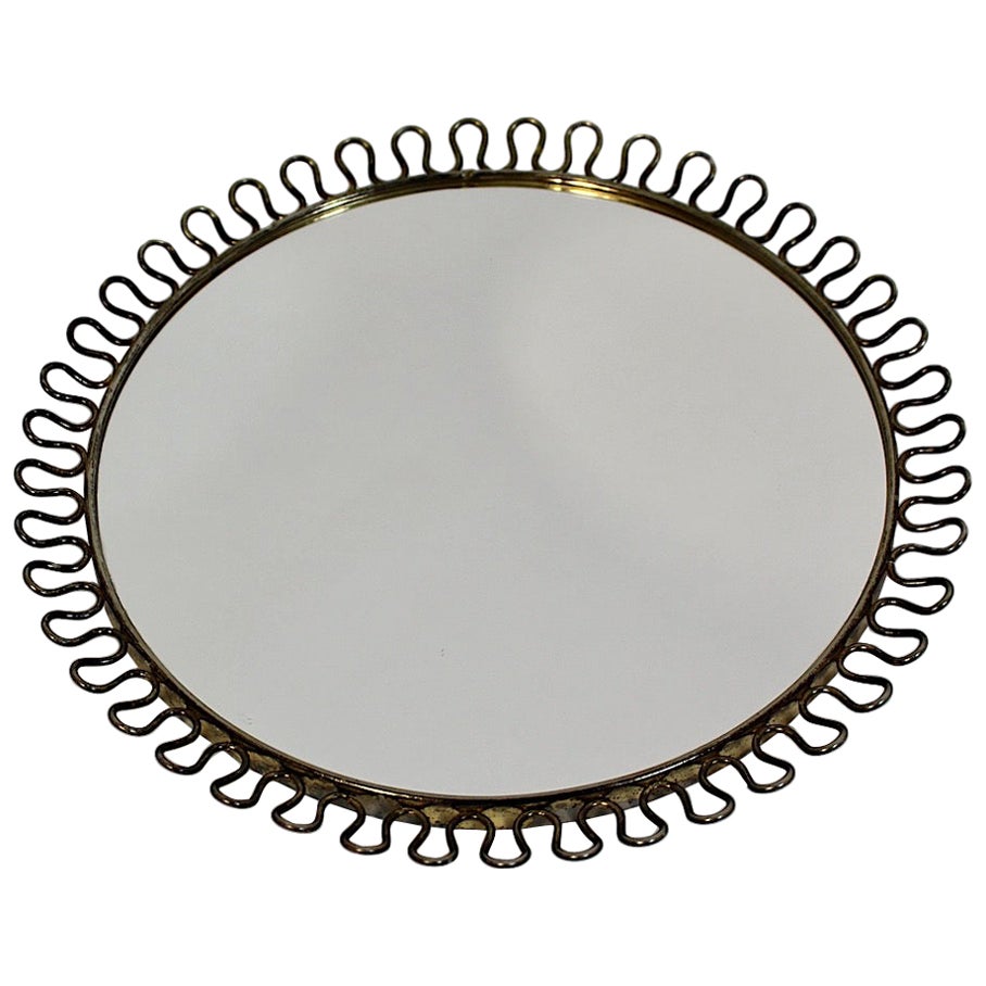 Modern Circular Vintage Wall Mirror Circular Josef Frank Style 1970s