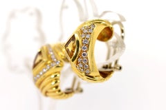 Modern Citrine Diamond Earrings