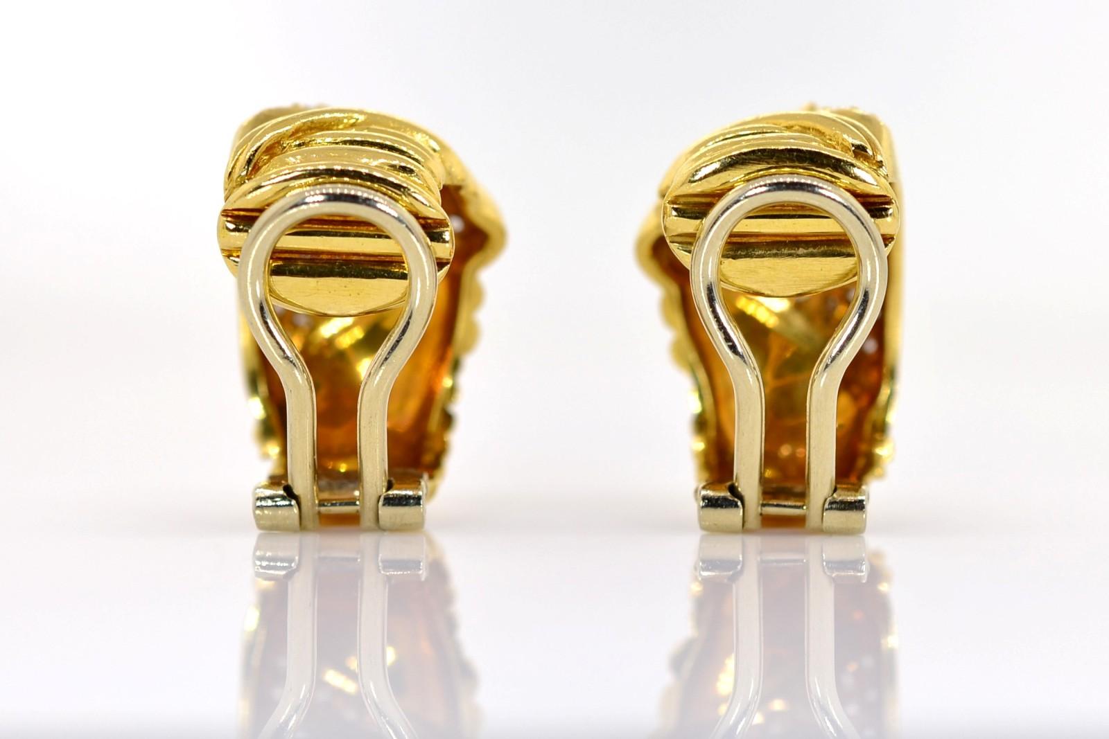 Modern Citrine Diamond Earrings In Good Condition In Beverly Hills, CA