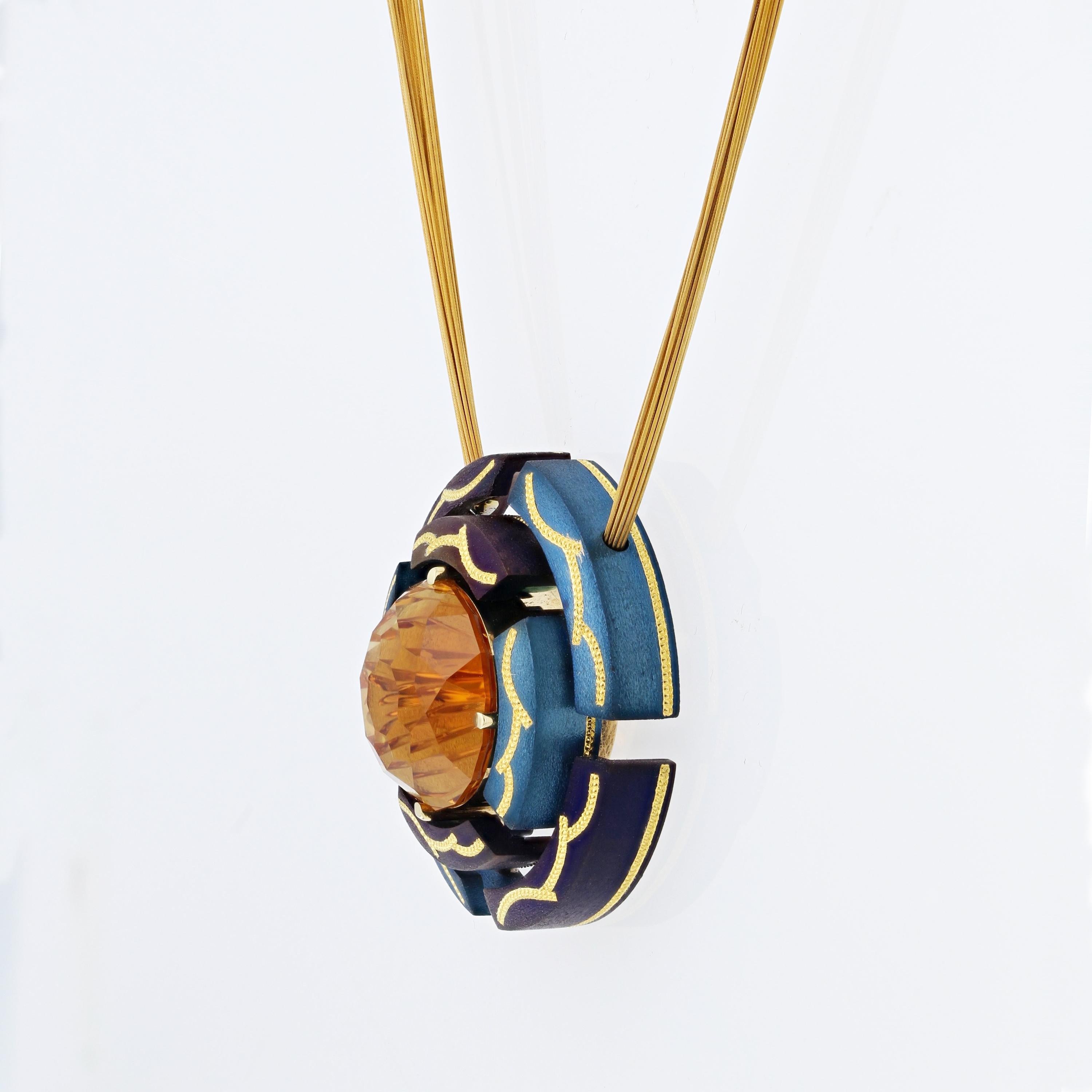 Modern Citrine Pendant by Zoltan David In New Condition For Sale In Austin, TX