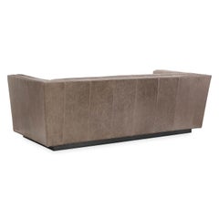 Modern Classic Beveled Leather Sofa