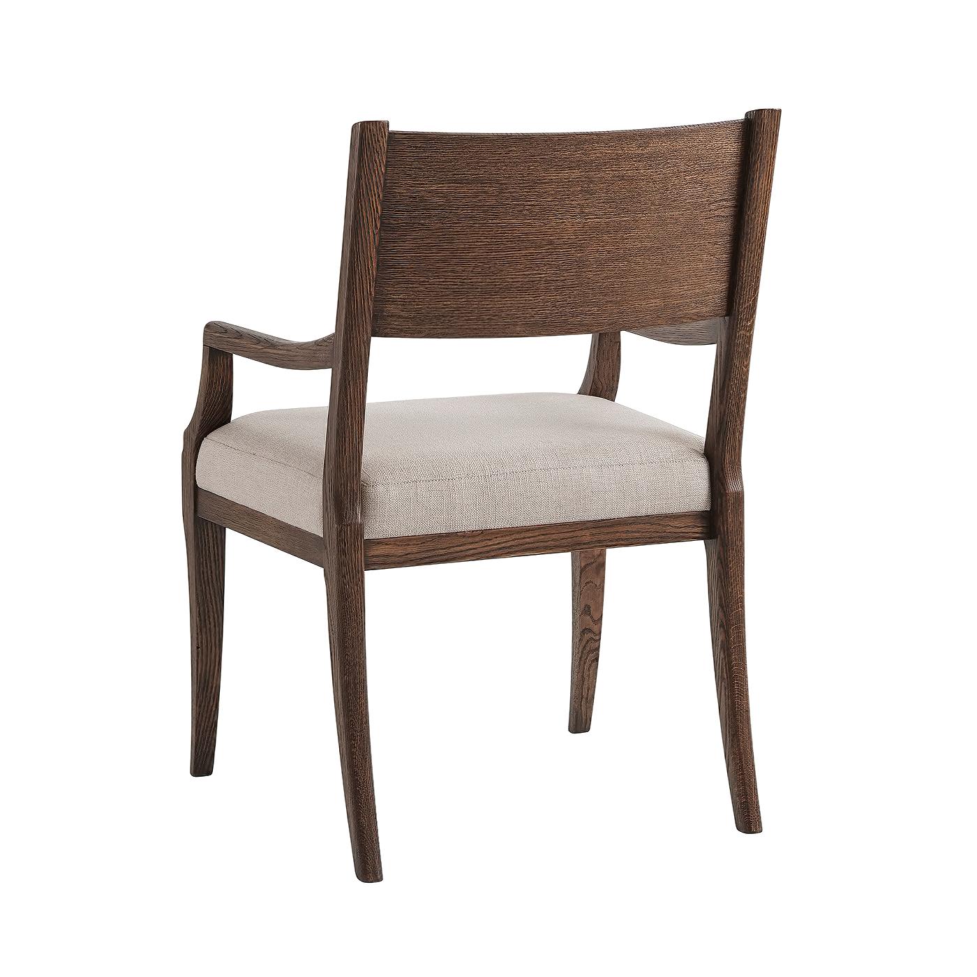 European Modern Classic Brushed Oak Dining Chairs