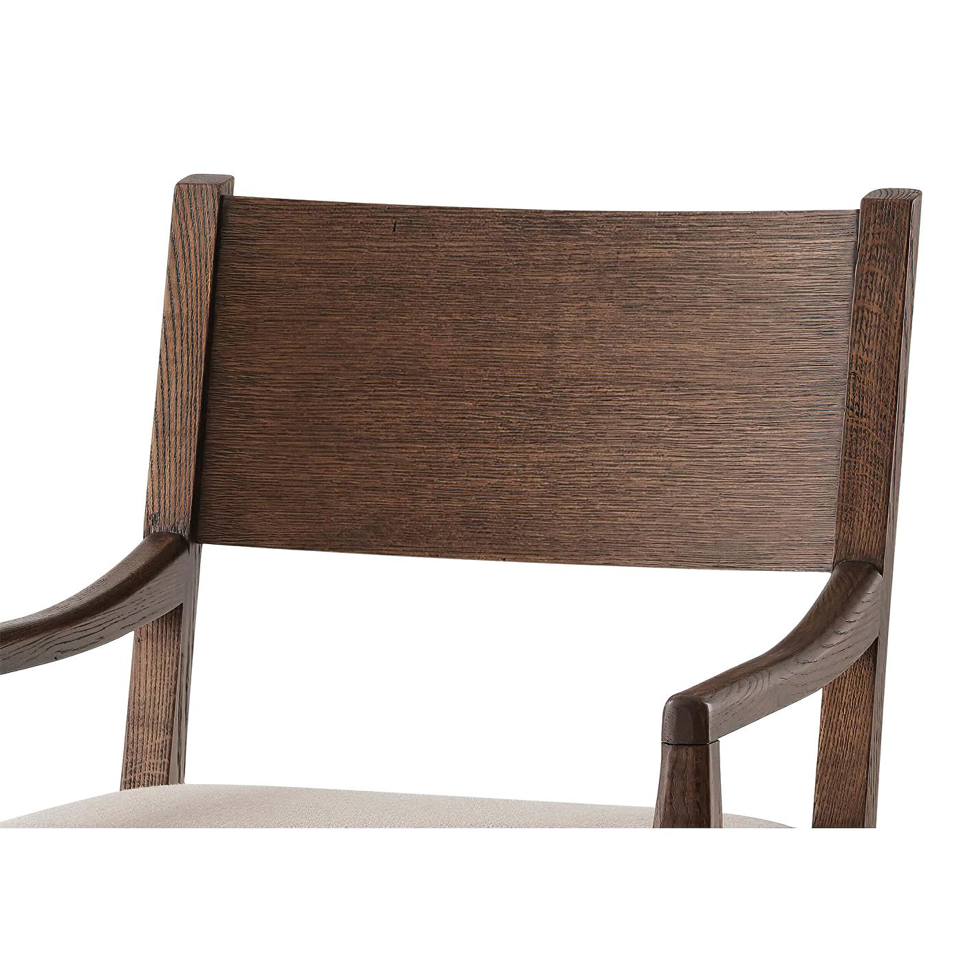 Contemporary Modern Classic Brushed Oak Dining Chairs