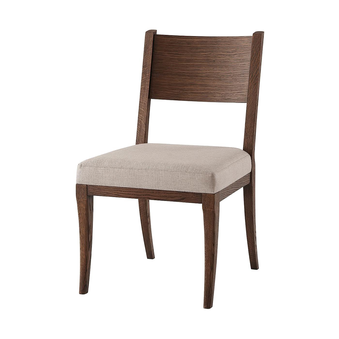 Modern Classic Brushed Oak Dining Chairs 1