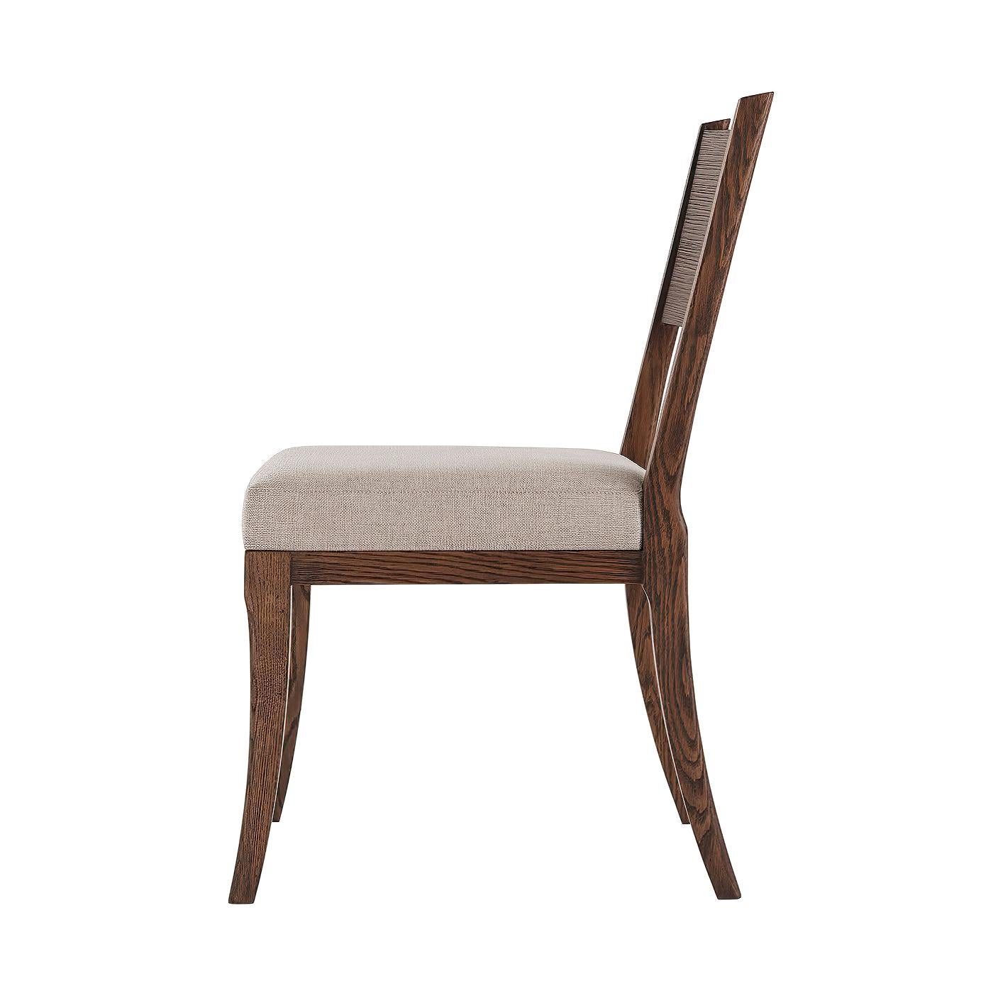 Modern Classic Brushed Oak Dining Chairs 3