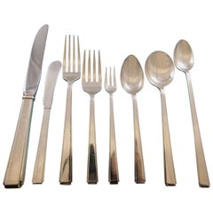 Modern Classic by Lunt Sterling Silver Flatware Set for 12 Service 101 Pieces