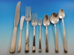 Modern Classic by Lunt Ensemble de couverts en argent sterling pour 12 personnes Service 114 Pc Dinner