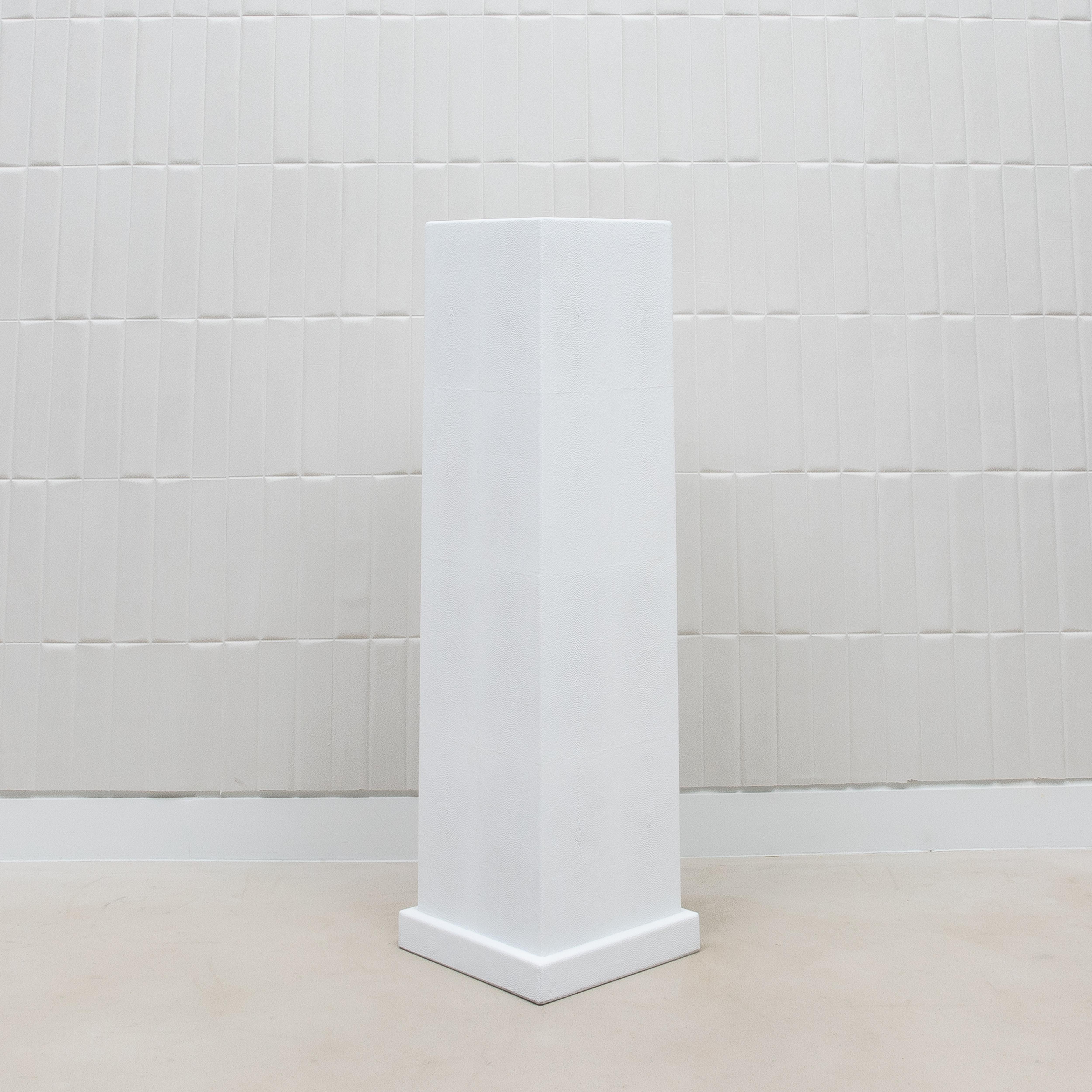 Modern Classic Column Large in White Shagreen by R&Y Augousti For Sale 5