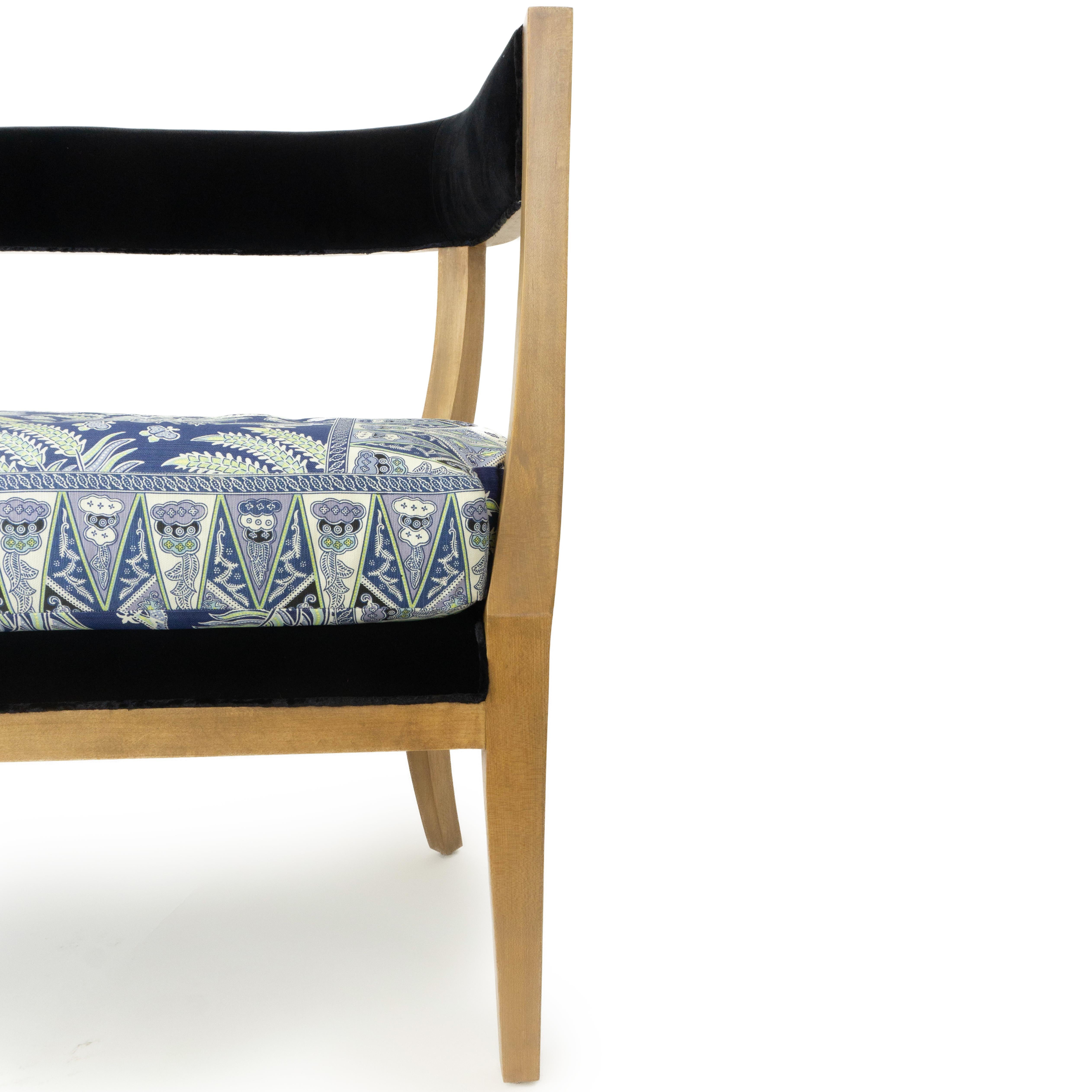 Contemporary Modern Classic Curved Back Bench For Sale
