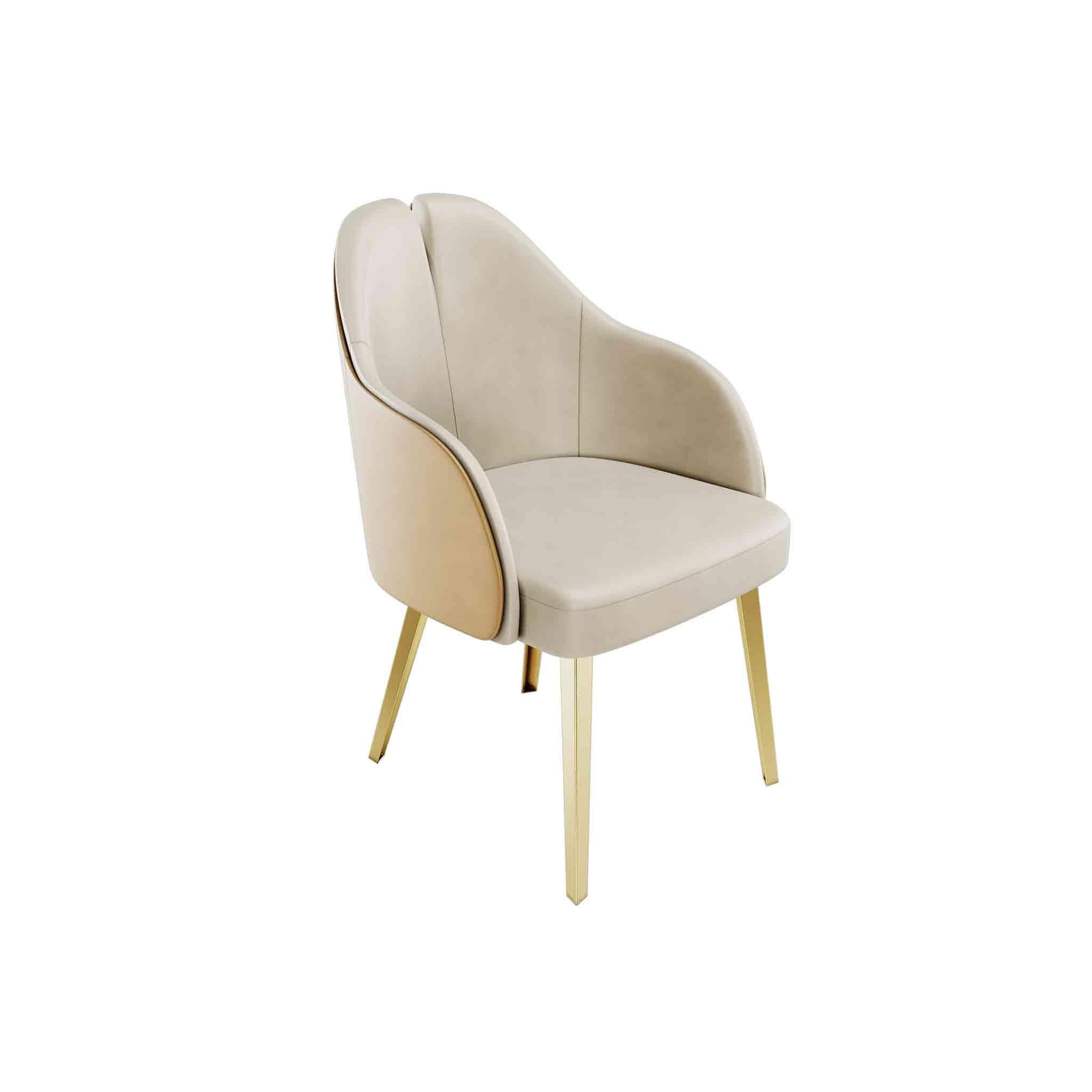 brass and leather dining chair