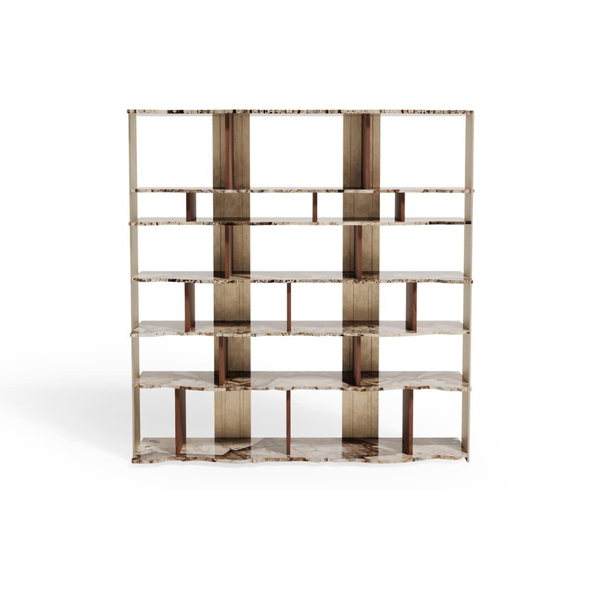 Modern Classic Patagonia Marble Carrera Bookcase by Covet House In New Condition For Sale In New York, NY