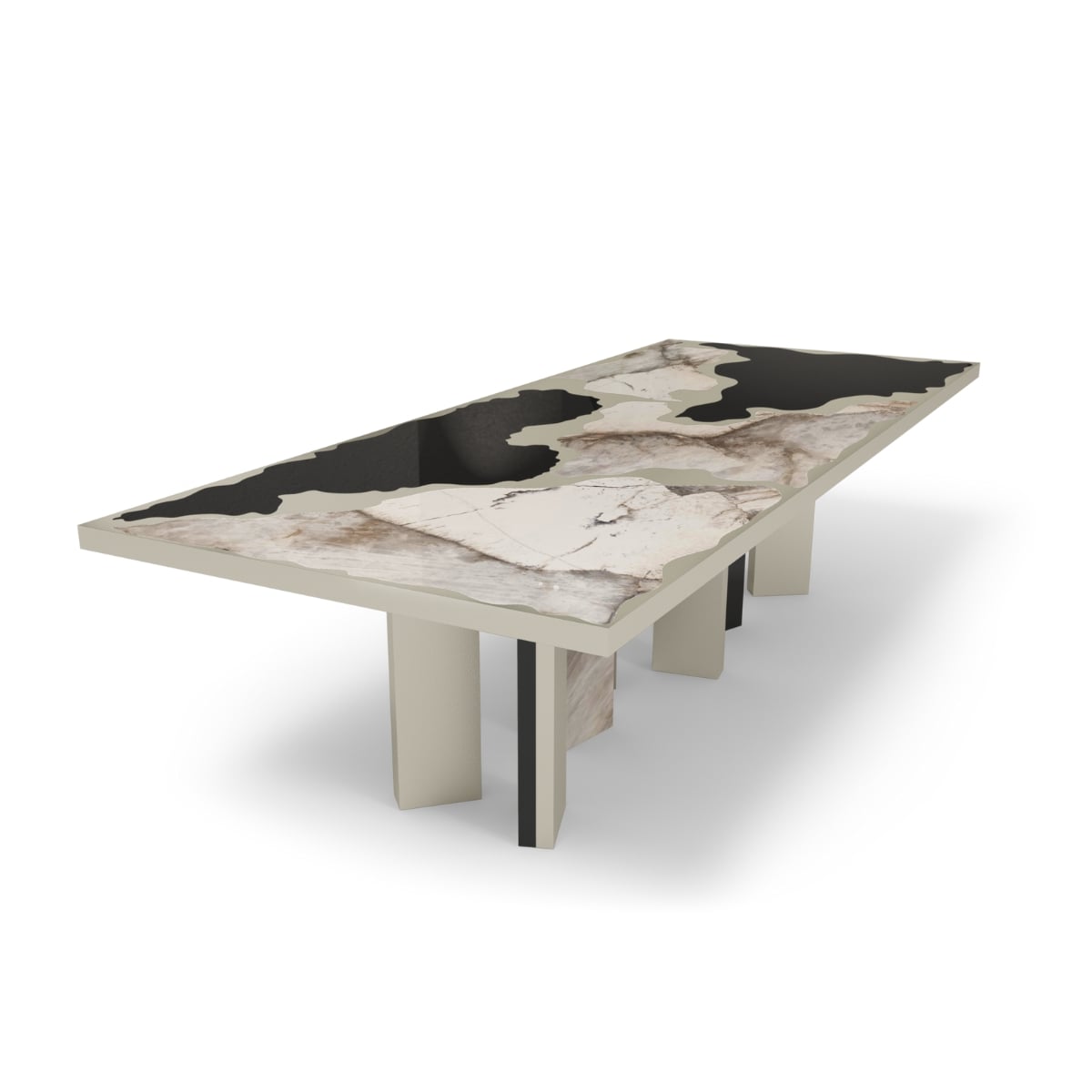 Modern Classic Patagonia Marble Grava Dining Table by Covet House For Sale