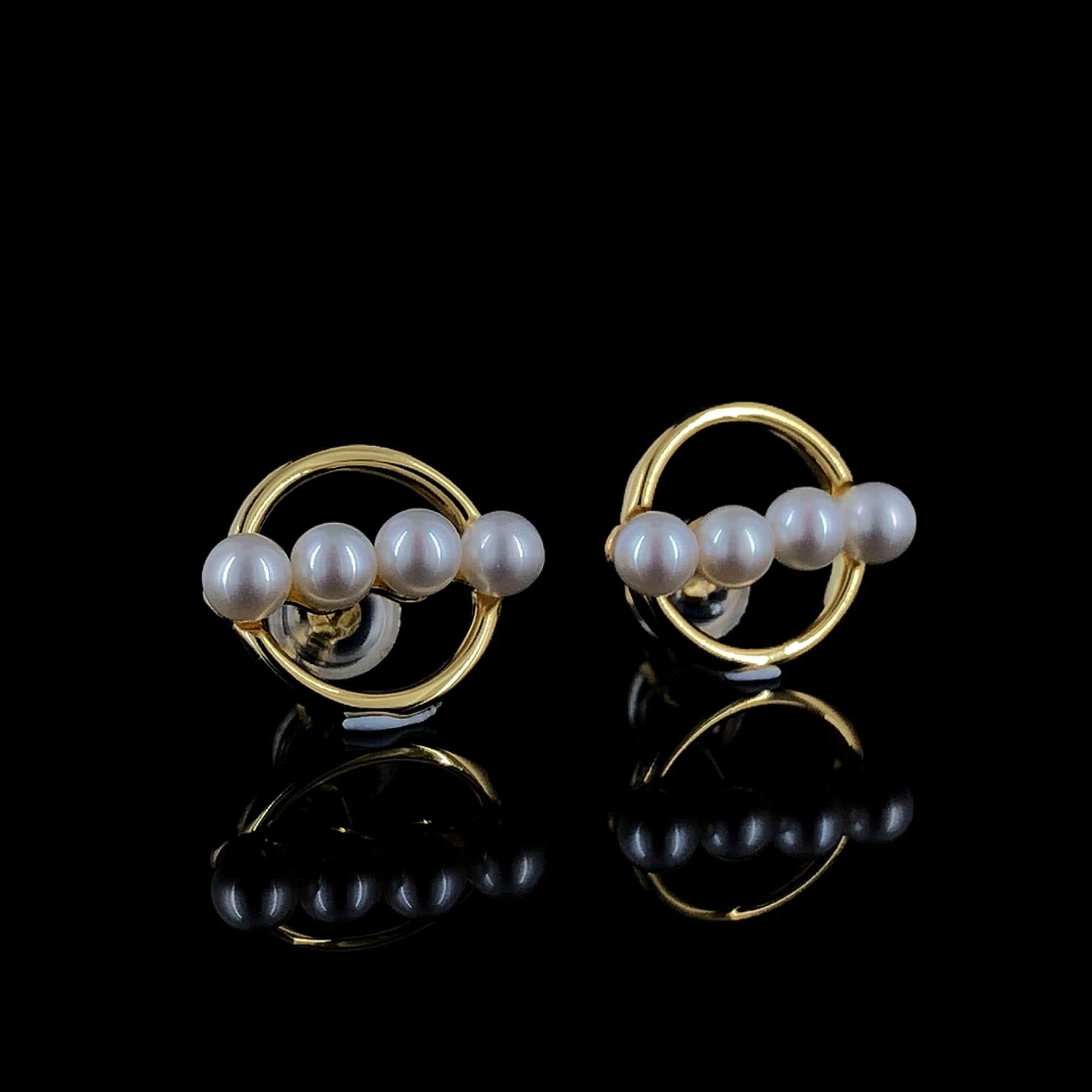 Art déco Clous d'oreilles perles Classic en argent sterling en vente