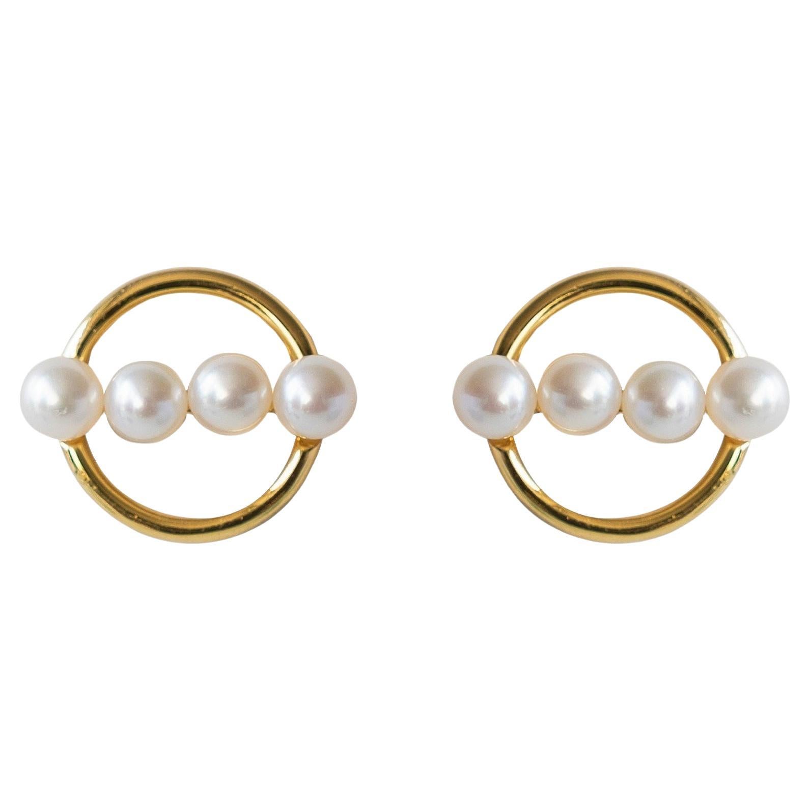 Classic Pearl Stud Earrings in Sterling Silver
