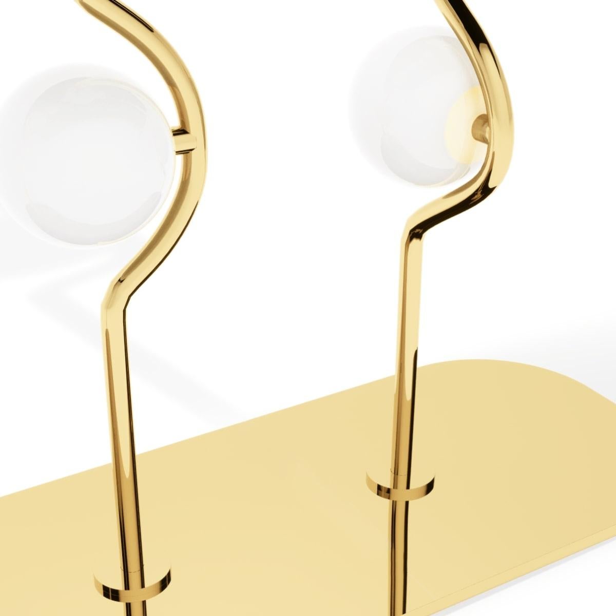 Portuguese Modern Classic Polished Gold Branch Lamps Standing by Masquespacio For Sale