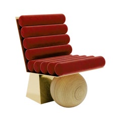 Modern Classic Wooden Ball Chair Straight by Masquespacio