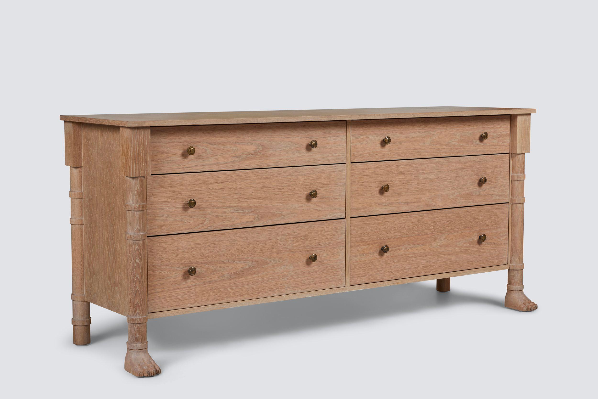 Martin & Brockett’s Lupa Dresser 72” features the Lupa Collection’s signature handcarved Lupa Feet, as well as turned details and 6 drawers, increasing in size from top to bottom.

72” L x 32” H x 20.5” D

Part of M&B’s Lupa Collection.

Available