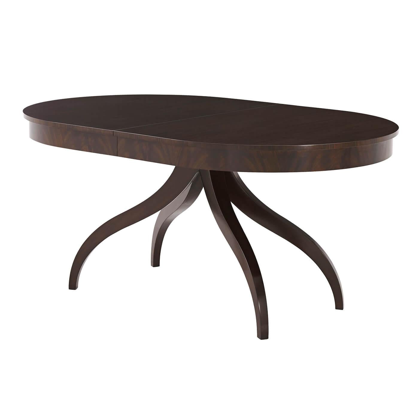 Vietnamese Modern Classical Extension Dining Table, Mahogany For Sale